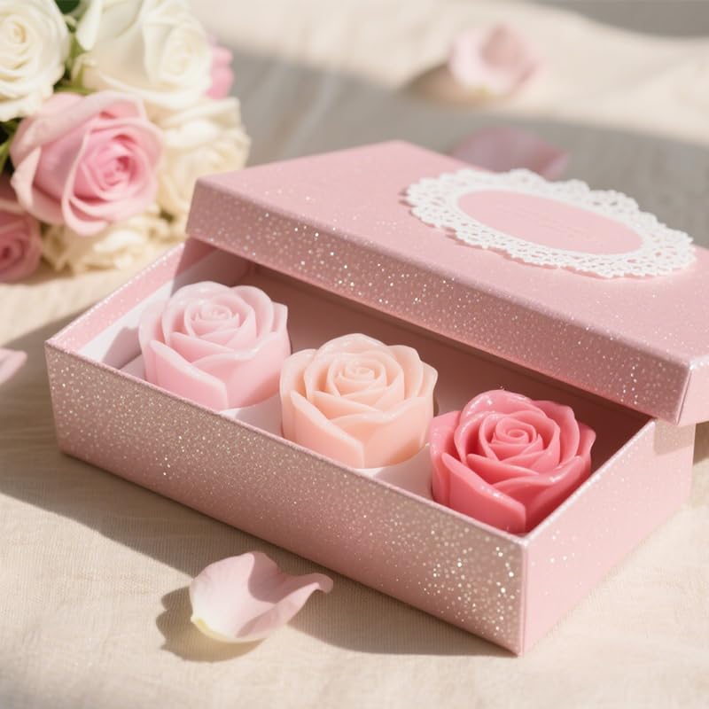 Juego de 21 jabones de rosas pequeñas, paquete de mini jabones de flores, hechos a mano, regalo de regalo a granel, boda, fiesta, regalos de despedida, regalo de bienvenida, regalo de agradecimiento