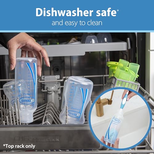 Set de Alimentación Anticólicos Dr. Brown's Natural Flow Azul con Pezones de Flujo Lento, Tapas de Viaje y Chupete HappyPaci para Bebé