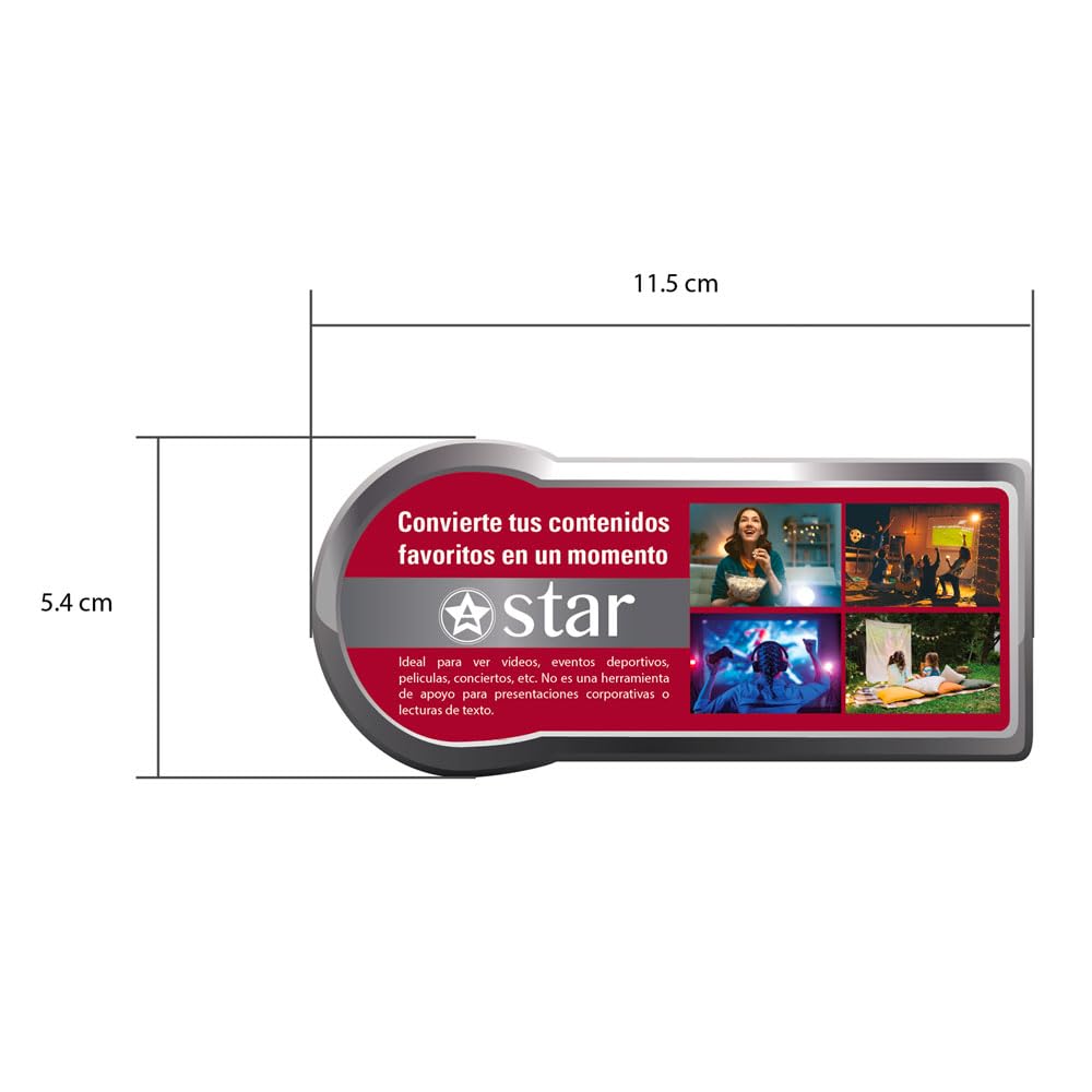 Star View Mini Proyector LCD de 60 Lúmenes con Resolución 480p, Proyección hasta 100 Pulgadas, HDMI, AV, USB y Entrada para Antena Digital
