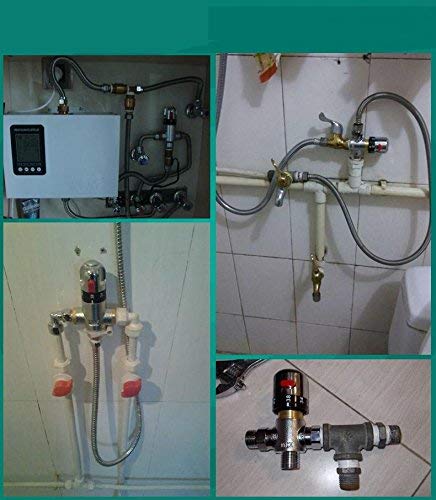 Válvula Mezcladora Termostática con Rosca G1/2 para Control de Temperatura de Ducha