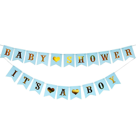 CoolerthingsDG, es un niño, decoración de baby shower para niño, azul y plateado, suministros para baby shower