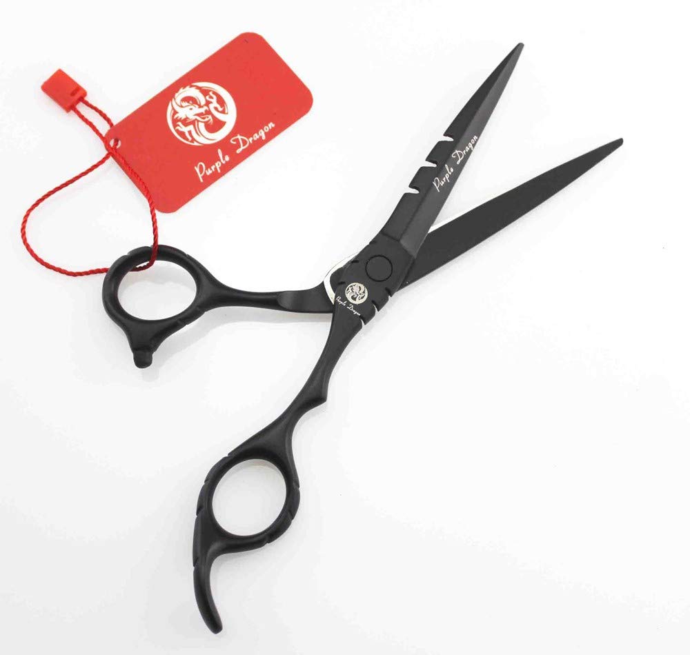 Tijeras de Peluquería Profesional de 15,24 cm con Bolsa, Acero Inoxidable, Negro, 13.97 cm