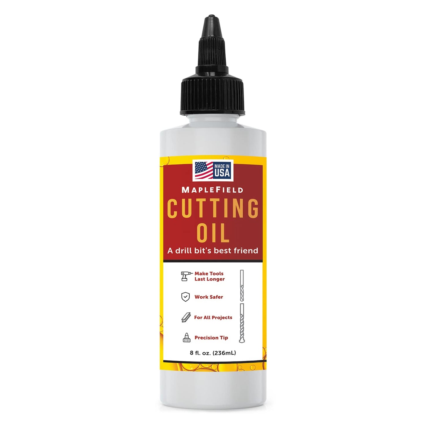 Aceite de corte de rosca para taladrar metal, fluido de corte de máquina de precisión para perforación y fresado de metal, aceite de broca, fluido de rosca, fabricado en Estados Unidos, 8 onzas