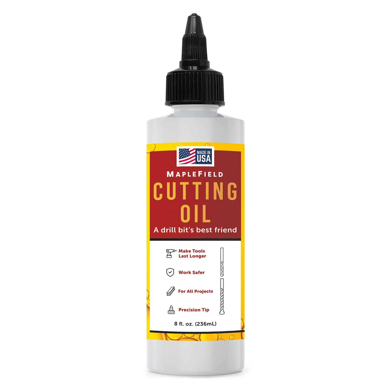 Aceite de corte de rosca para taladrar metal, fluido de corte de máquina de precisión para perforación y fresado de metal, aceite de broca, fluido de rosca, fabricado en Estados Unidos, 8 onzas