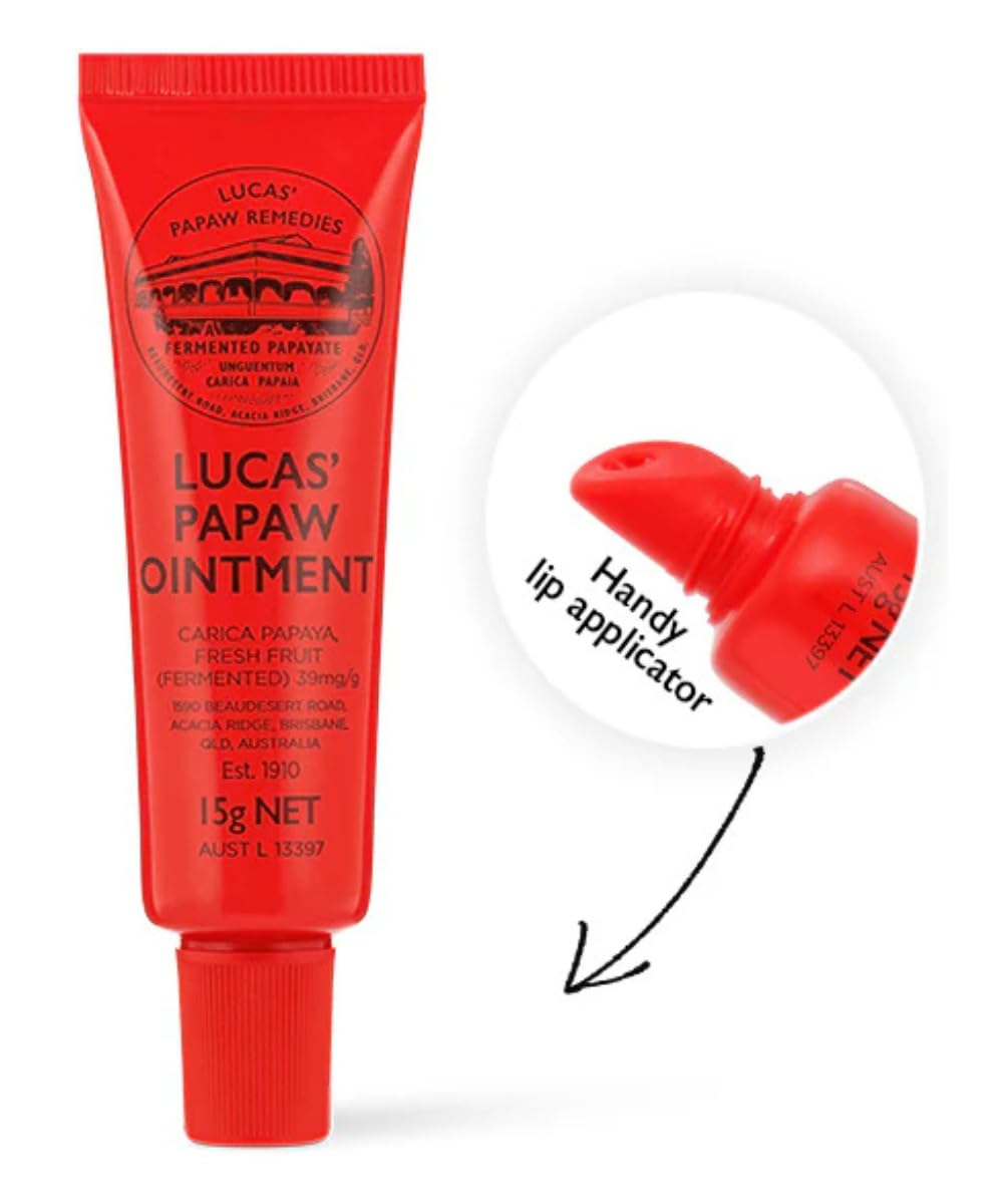 Lucas Papaw Ointment 15g Tube with lip applicator - TWIN Pack for value by Lucas Remedies