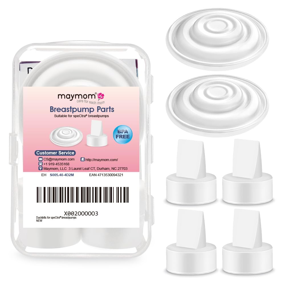 Piezas de repuesto Maymom compatibles con Spectra S1, S2 y Synergy Gold. No son piezas originales de Spectra S2. Reemplazo de válvula tipo pico de pato y membrana de silicona, 6 piezas (blanco).