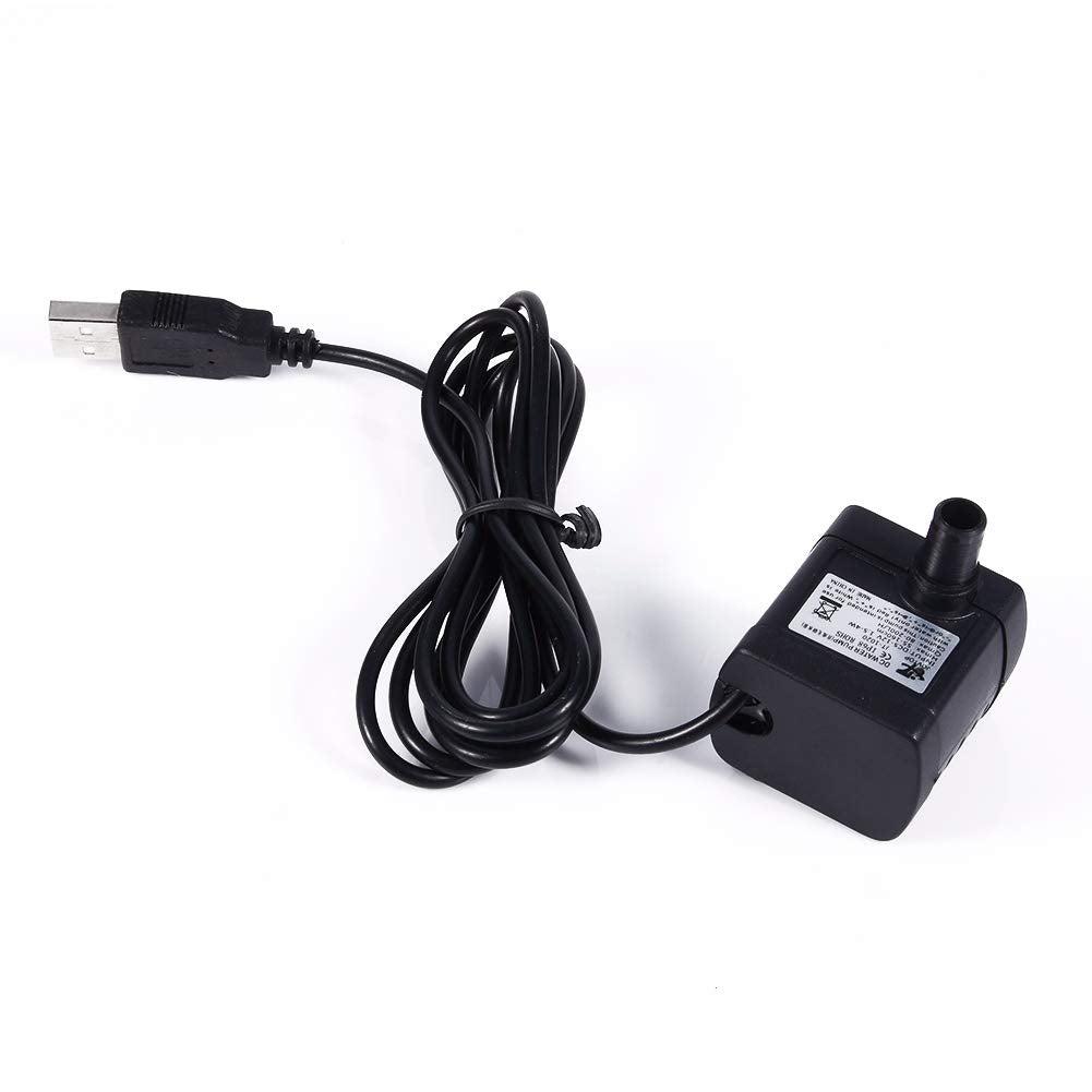 Bomba de agua micro sumergible Mini bomba de refuerzo con USB, DC Motor sin escobillas Bomba de fuente de agua para acuario, piscina, estanque, pecera, 150L / H