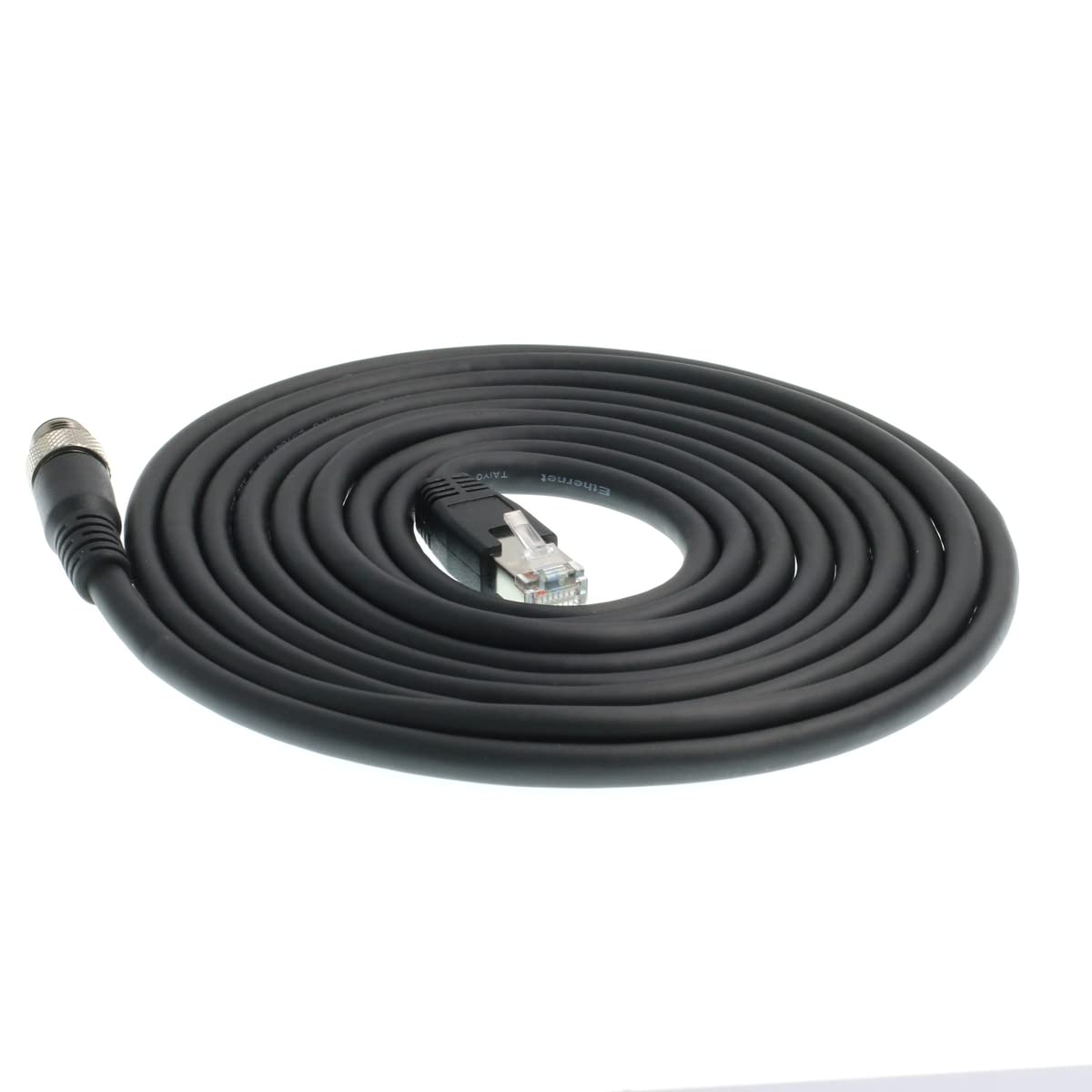 DRRI Cable blindado CAT6 de 4 pines con código D macho a RJ45 Ethernet M12 para redes Profinet y Ethernet/IP