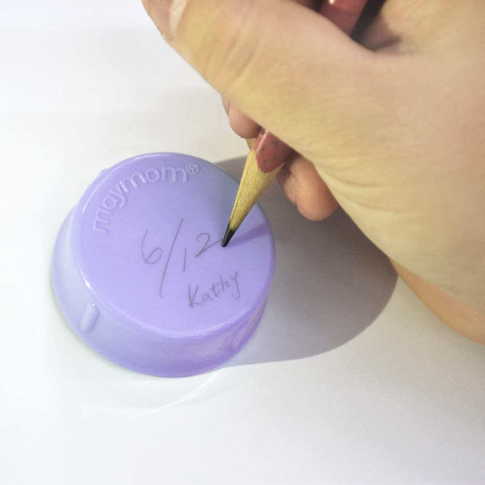 Tapas sólidas Maymom con anillo de sellado para biberones de tamaño estándar; tapas para biberón compatibles con biberones Medela, Ameda y biberones Nuk pequeños, Playtex y Gerber; 8 piezas (morado)