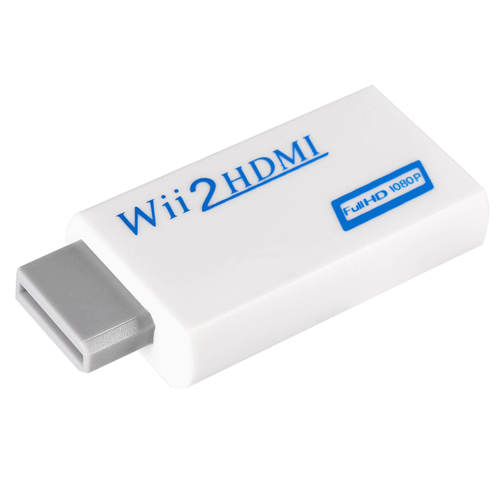 Lazmin Adaptador Wii a HDMI, Convertidor Wii a HDMI Salida Full HD 720P 1080P Salida de Audio de 3,5 mm de Salida de Video para Monitor HDTV