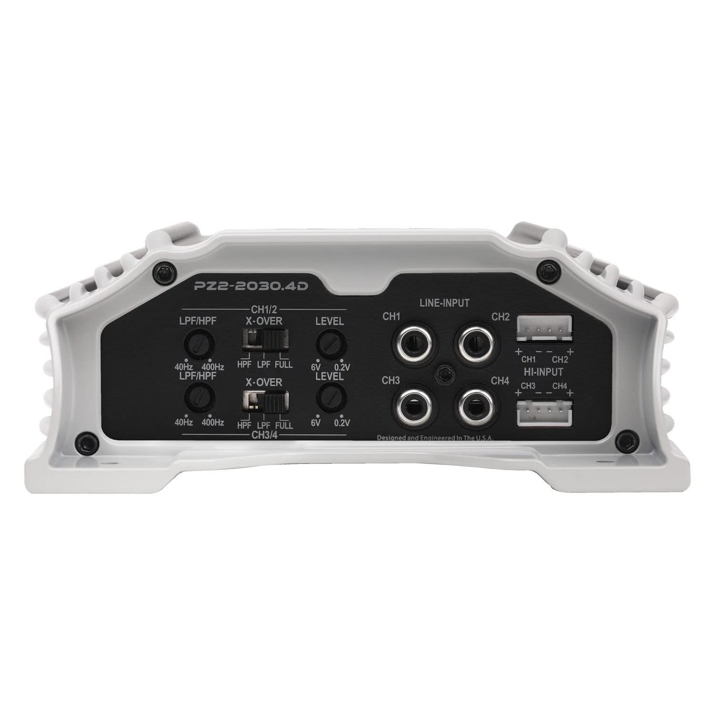 Crunch Amplificador de coche de 4 canales PZ2-2030.4D, 2000 vatios, control remoto de graves incluido