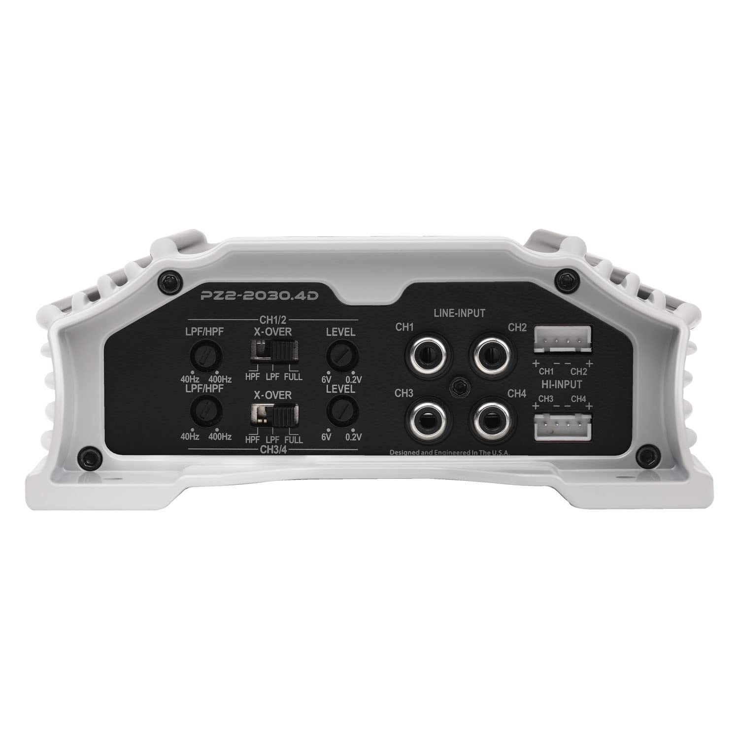 Crunch Amplificador de coche de 4 canales PZ2-2030.4D, 2000 vatios, control remoto de graves incluido
