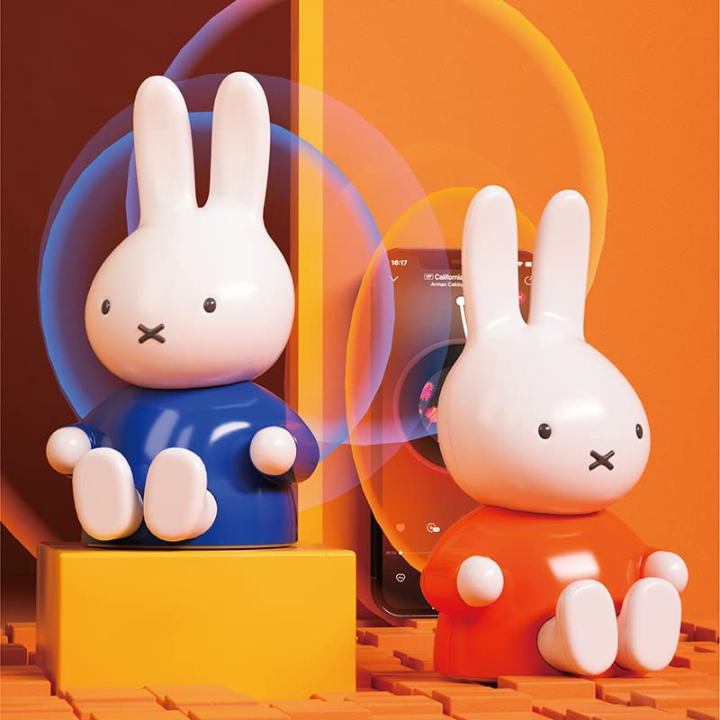 Miffy - Altavoces portátiles con Bluetooth, bonitos altavoces inalámbricos portátiles con sonido estéreo fuerte, micrófono integrado, ranura para tarjeta TF, doble emparejamiento, tiempo de