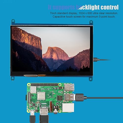 Pantalla LCD 7 Pulgadas ASHATA HDMI Ultra HD táctil capacitiva para Raspberry Pi y Monitor de computadora