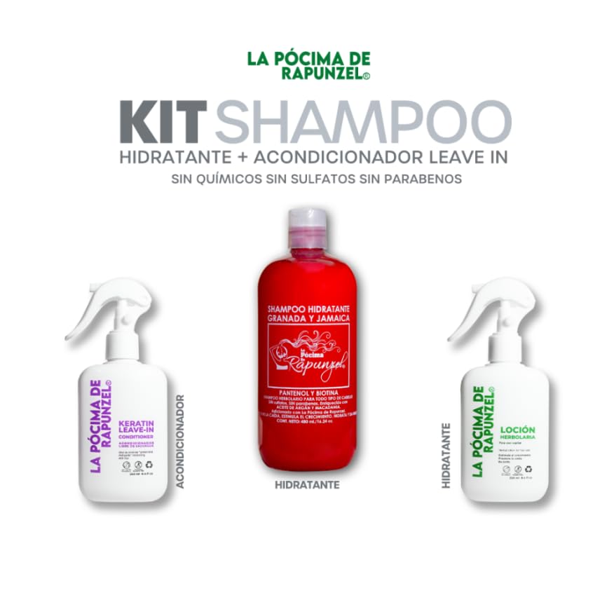 Pócima de Rapunzel TRATAMIENTO INTENSIVO Kit Shampoo Hidratante + Acondicionador