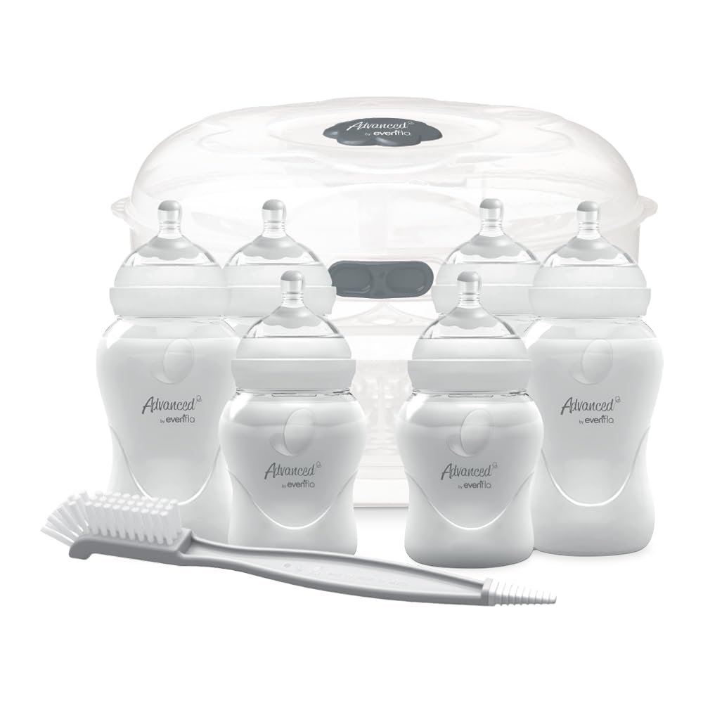 Set de Biberones Evenflo 3 en 1 con Esterilizador de Microondas y Escobillón