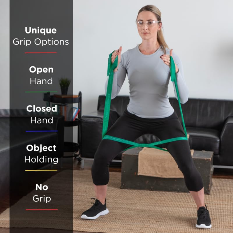 Banda de Resistencia Theraband CLX Verde con Bucles para Ejercicio en Casa y Entrenamientos de Cuerpo Completo