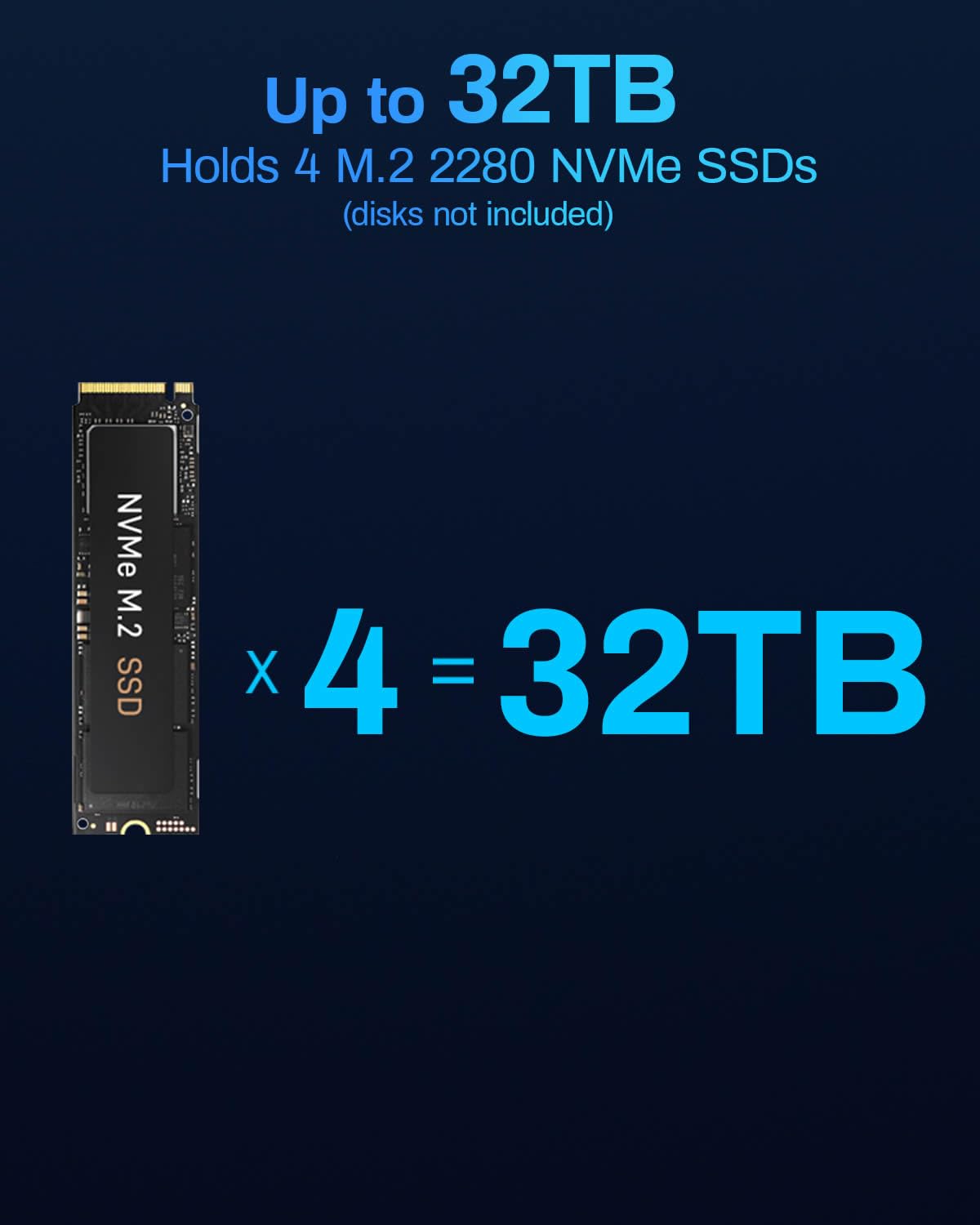 Almacenamiento TERRAMASTER D4 SSD NVMe USB4 40Gbps Tipo C con Aplicación de Respaldo 4 Bahías