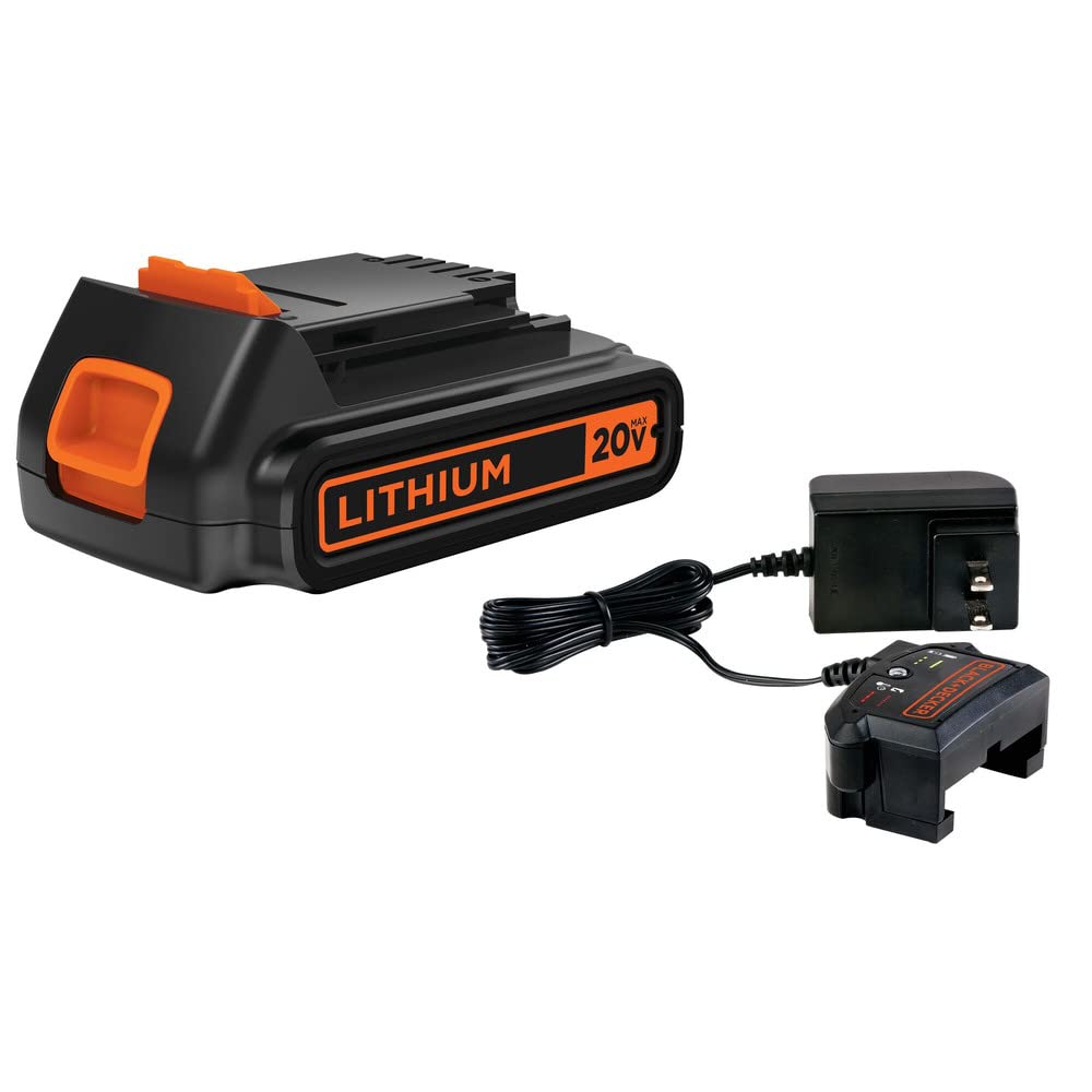 Black + Decker 20V MAX Taladro y kit de herramientas para el hogar, 68 Piezas (LDX120PK), Negro/Naranja