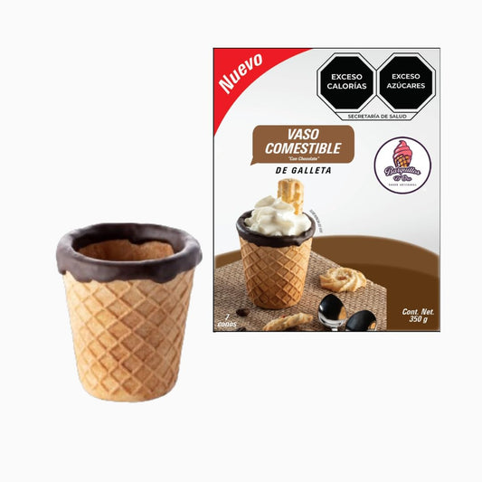 Barquillos D´oro - Vasos Comestibles de Galleta para Café o Coffee - Set de 7 Piezas, 80 ml, Tazas para Cafe, Barquillos D´oro