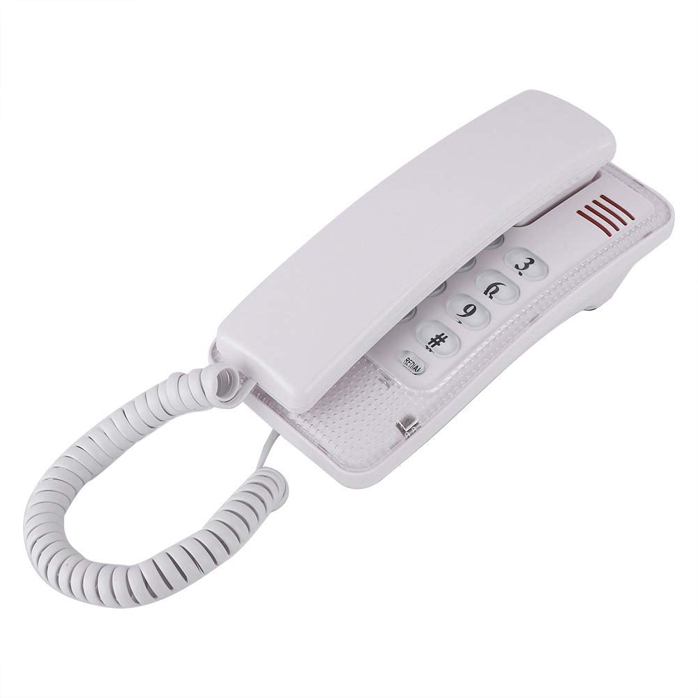 Bewinner Teléfono Fijo con Cable, Blanco