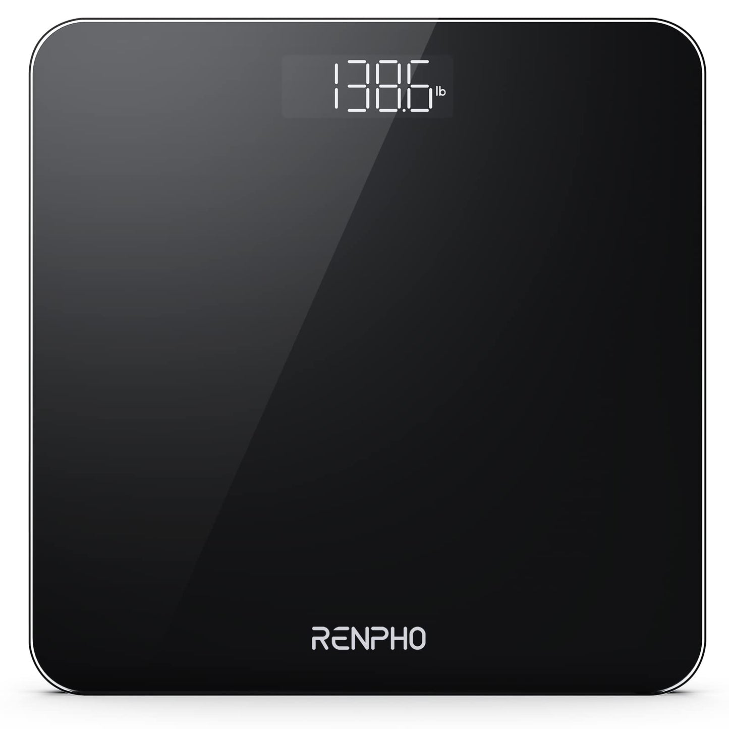 Báscula de Baño Digital RENPHO Negra de Alta Precisión con Pantalla LED Iluminada