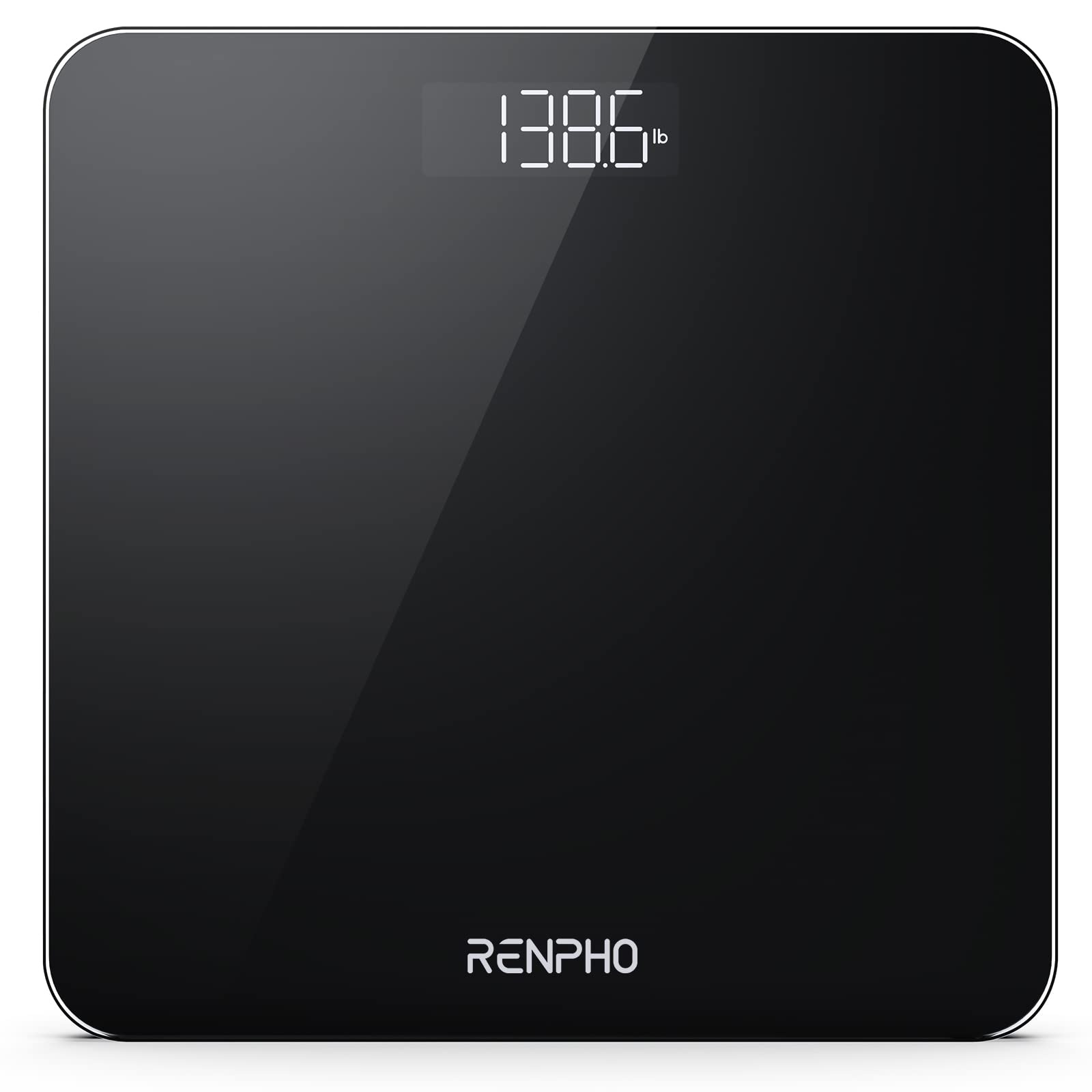 Báscula de Baño Digital RENPHO Negra de Alta Precisión con Pantalla LED Iluminada
