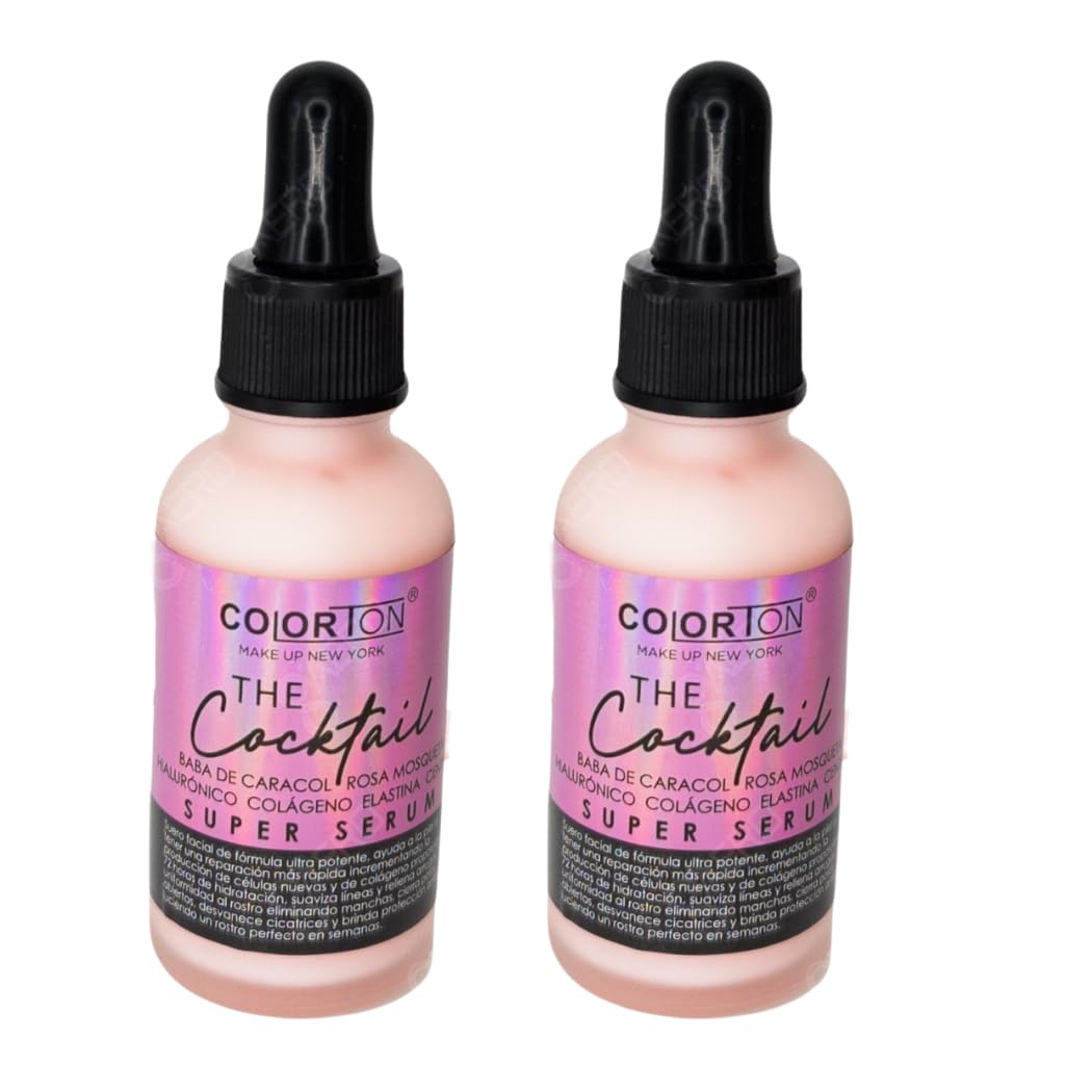 Kit 2 Super Serum Reparador The Cocktail By Gaero Shop | Colorten | 30 ml | Baba de Caracol, Rosa Mosqueta, Hialuronico, Colágeno y Elastina