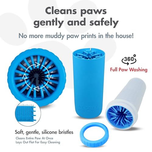 Dexas MudBuster - Limpiador de patas azules portátil grande para perros, suministros y accesorios para mascotas de alta calidad