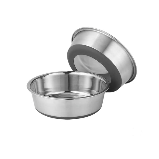 Set de Tazones de Acero Inoxidable TEZXSAEW Gris 18CM para Comida o Agua para Perros y Gatos