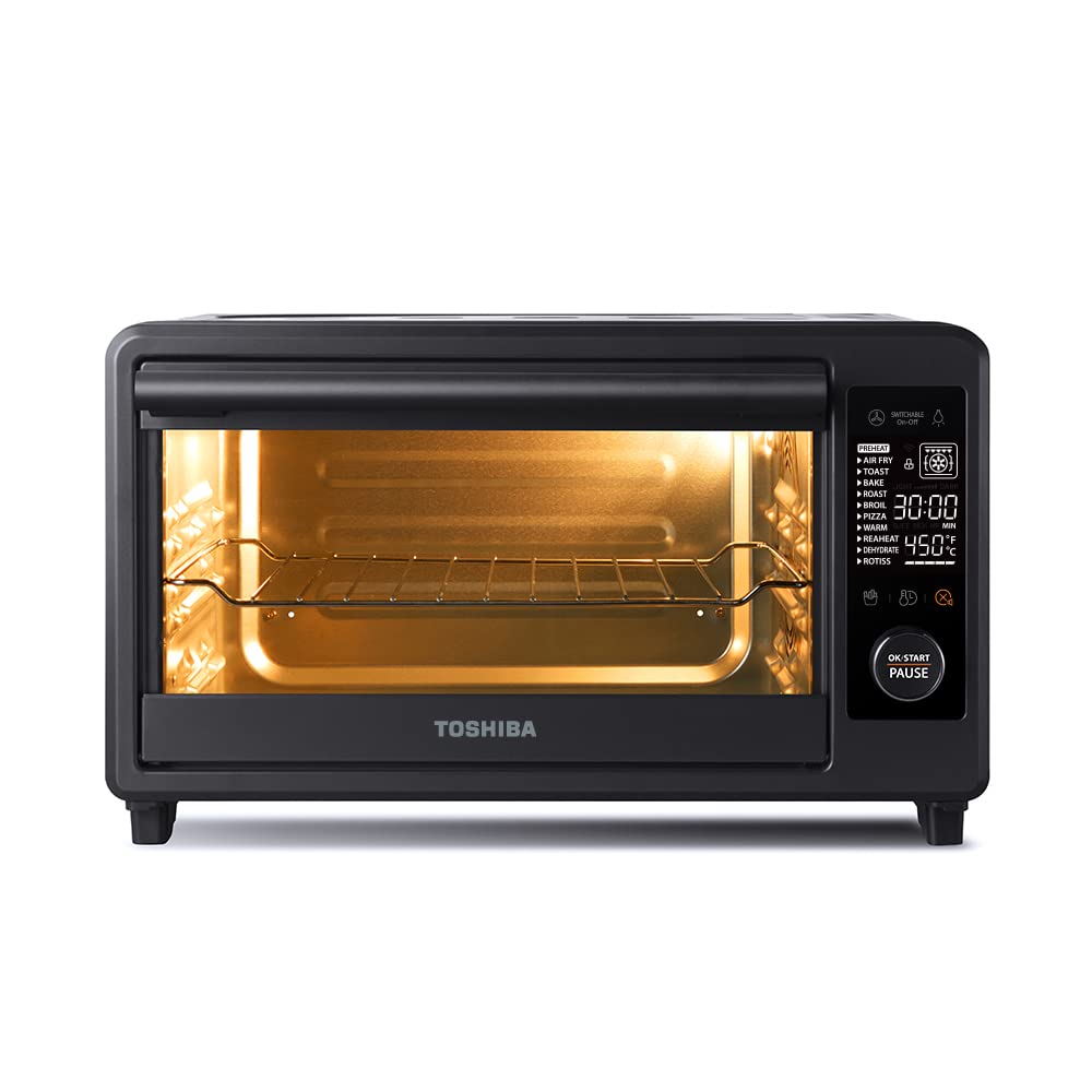 Horno Tostador Toshiba Gris Carbón Digital 6 en 1 Freidora de Aire
