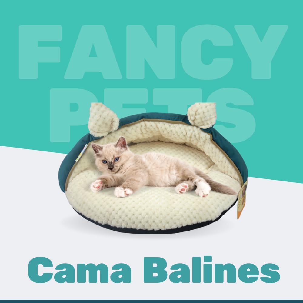 Fancy Pets Cama para Gato Balines Mix – Cueva Acolchada Antideslizante de Poliester para Mascotas