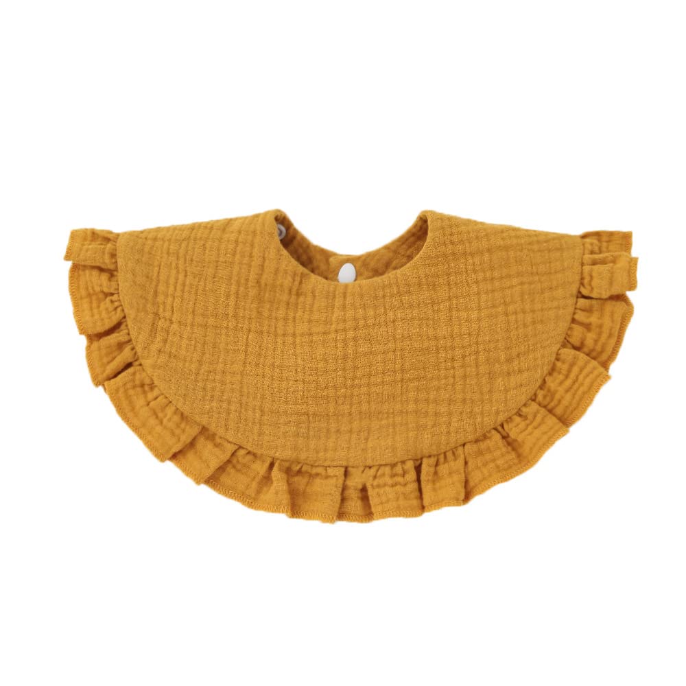 Nishine 4 baberos unisex de muselina para bebé, baberos giratorios de algodón de 360 grados, para dentición, alimentación y baberos para niño y niña, Conjunto Amarillo, One Size