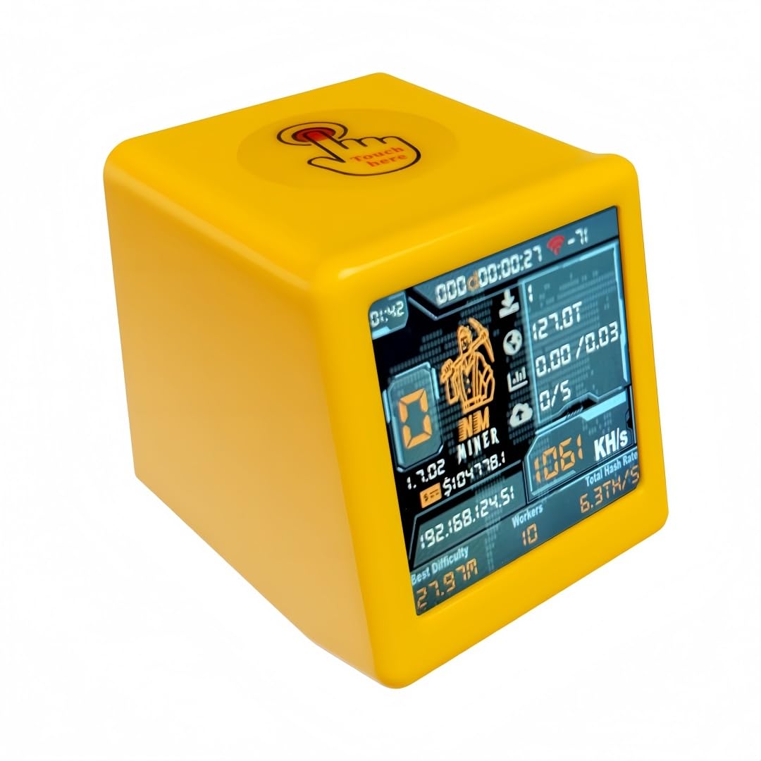 NM-TV 154 - ESP32 TFT Bitcoin Solo Lottery Miner 1.54 pulgadas Smart Gift Pequeño TV Reloj de Escritorio 1060 KH/s Hashrate