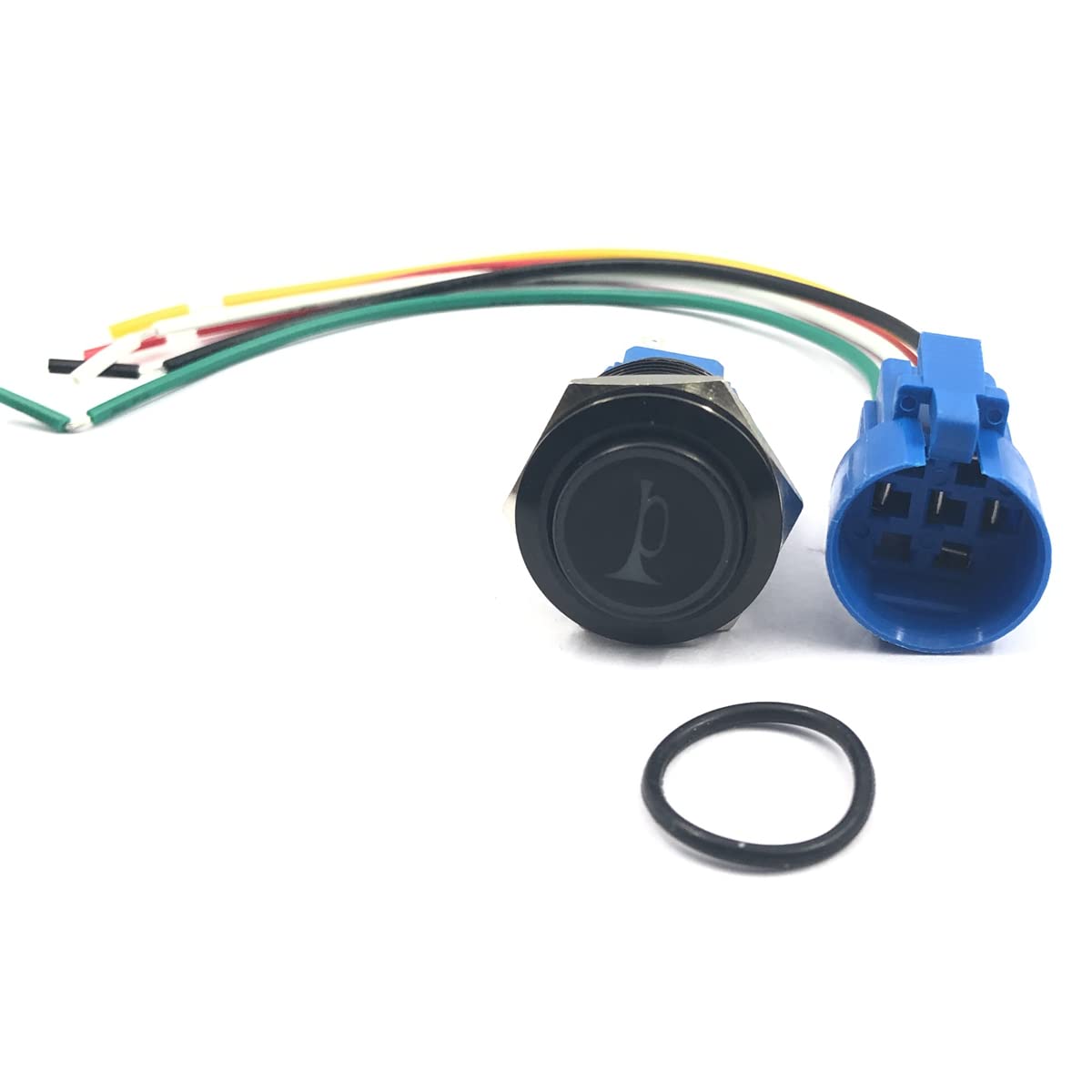 Botón de Bocina FainWan Azul 19 mm 12 V con Luces LED