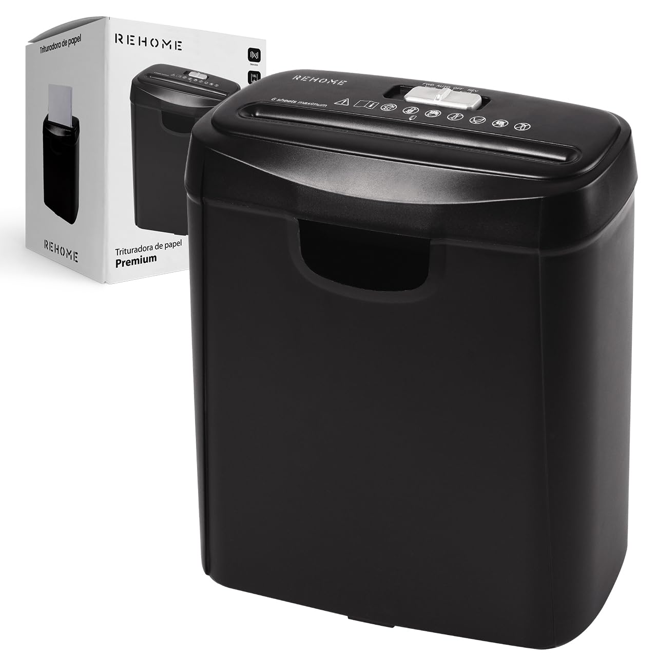 Trituradora de Papel Máquina Destructor con Cuchillas Afiladas para Documentos de Corte Cruzado 5mm