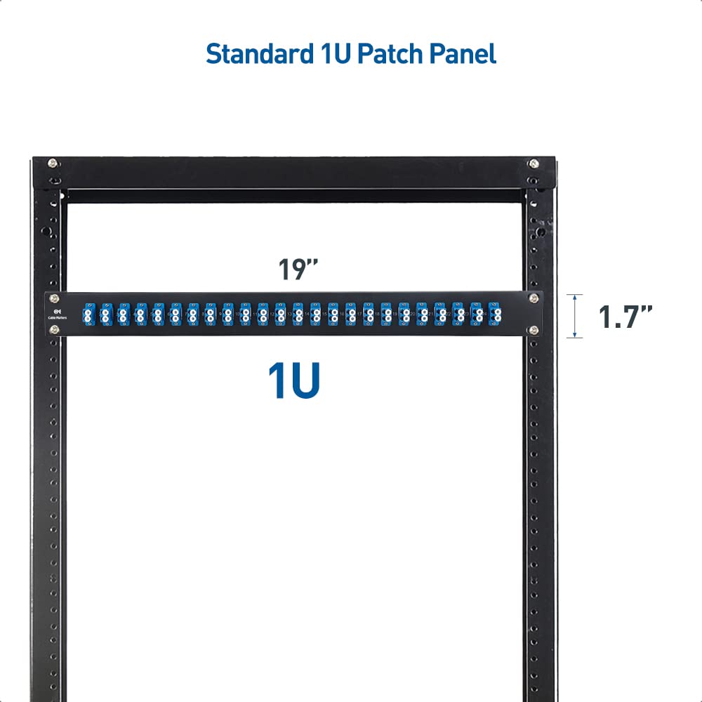 Panel de Conexión de Fibra Cable Matters LC OS2 1U 48 Conectores