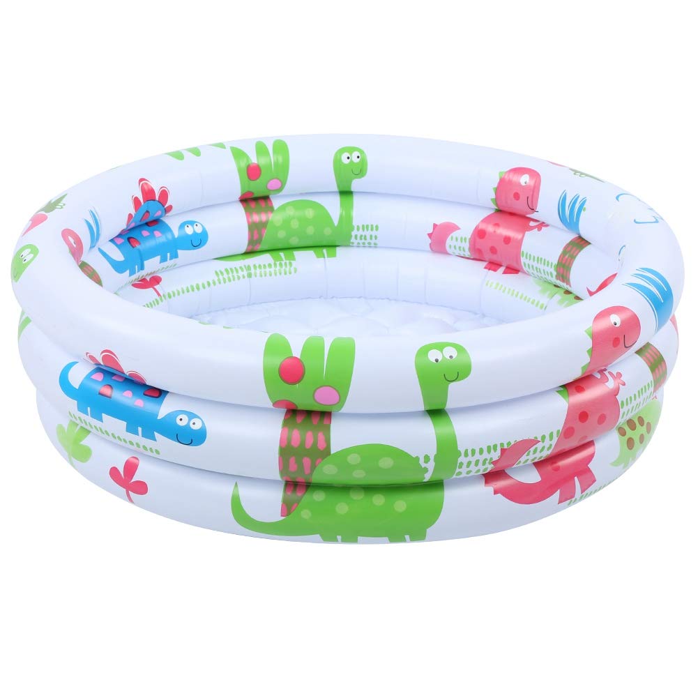 Airshi Piscina Mini de Dinosaurios para Niños, Impermeable, Redonda, Inflable de 60cm/23,6 Pulgadas para Bebés y Niños