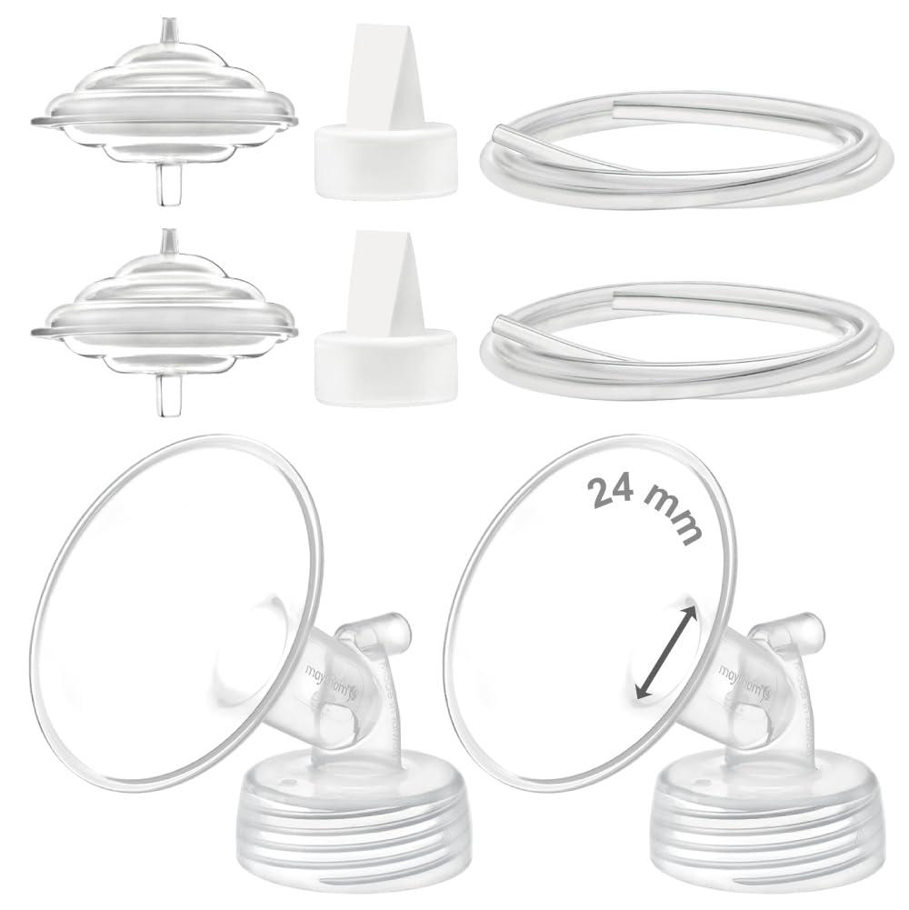 Maymom Piezas para Extractor Compatibles con Spectra S2, S1 y 9 Plus; Embudo de 24 mm con Válvulas, Tubos y Protector Antirretorno; No son piezas originales de Spectra