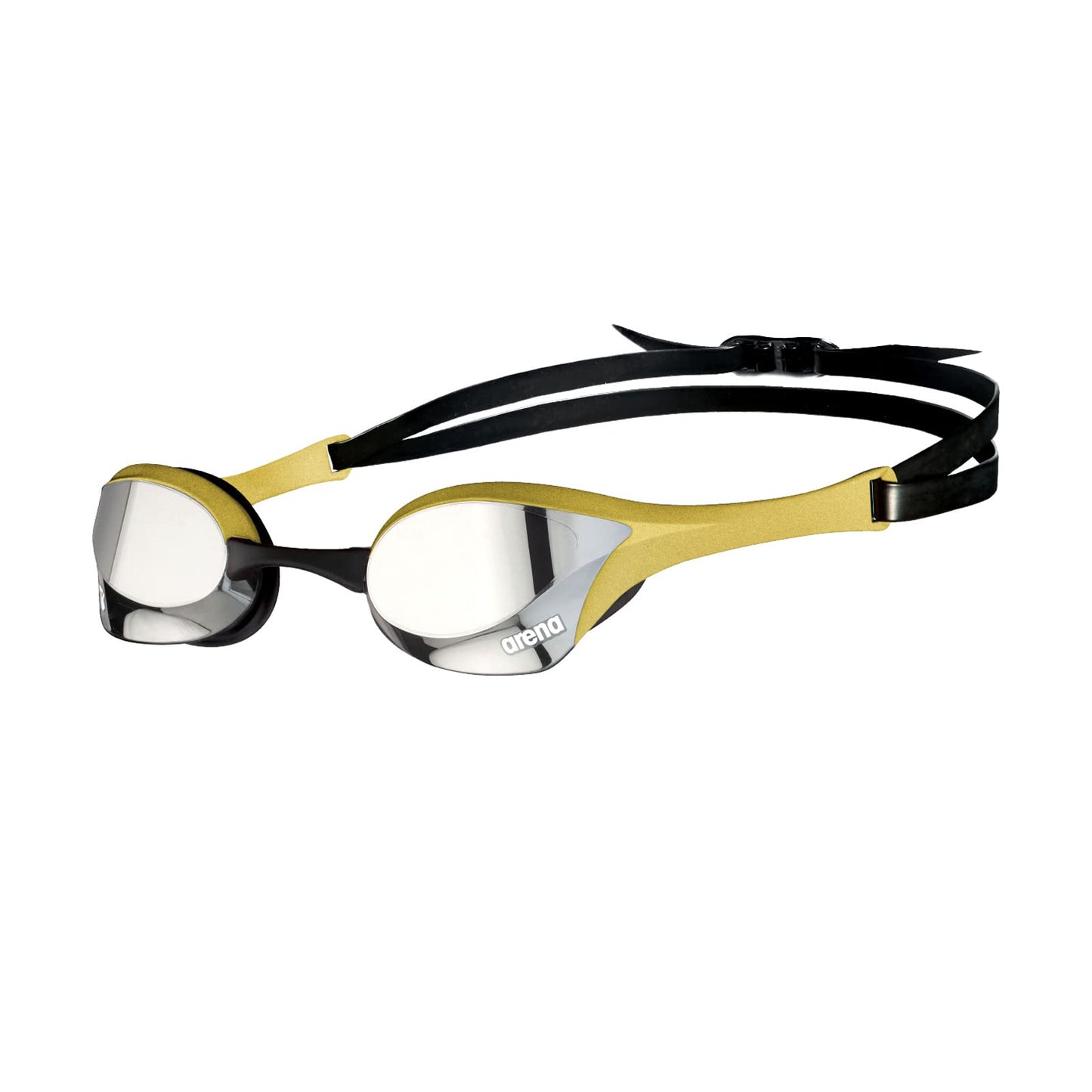 Arena Cobra Ultra Swipe Racing - anteojos de natación para Hombres y Mujeres, Lente Espejo, antivaho, protección UV, Plateado/Dorado