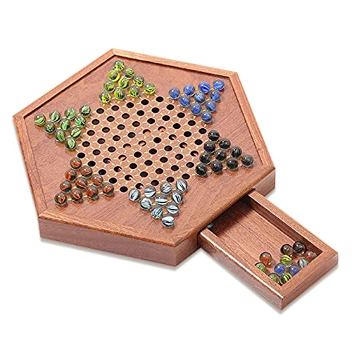 Juego de Damas Chinas de Madera Zwbfu con cajón de almacenamiento para niños y adultos