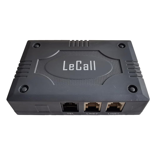 LeCall TCS1800 - Interruptor de teléfono de 2 líneas, 1 adaptador de teléfono, permite un teléfono con cable o inalámbrico de una sola línea para usar 2 líneas telefónicas