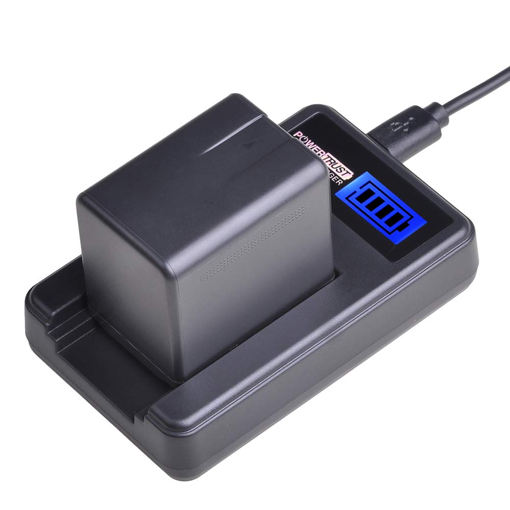 Batería y Cargador USB PowerTrust para Panasonic VW-VBT380 VW-VBT190 Negro