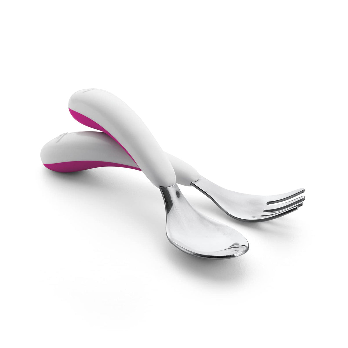 OXO Tot 6124100 Juego Tenedor y Cuchara, Acero Rosa, 2 Piezas
