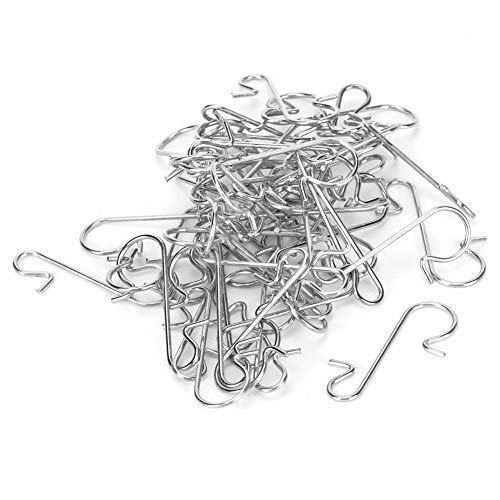 Ganchos para Adornos Multiusos de Metal Blanco en Forma de S para Decoración de Navidad