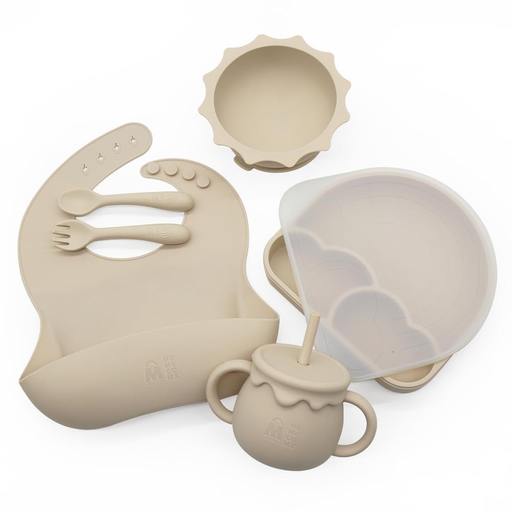 Me Co Mx Platos para Bebe - Alimentaci?n Complementaria Bebe, Cubiertos para Bebe, Platos Bebe, Plato para Bebe, Set de Alimentaci?n para Beb?, Set de 6 Piezas