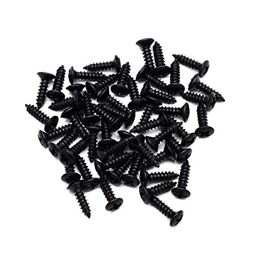 GETMusic - Juego de 50 tornillos de 3 mm para guitarra eléctrica Fender Strat ST Tele TL Stratocaster Telecaster Gibson LP Les Paul SG, Negro