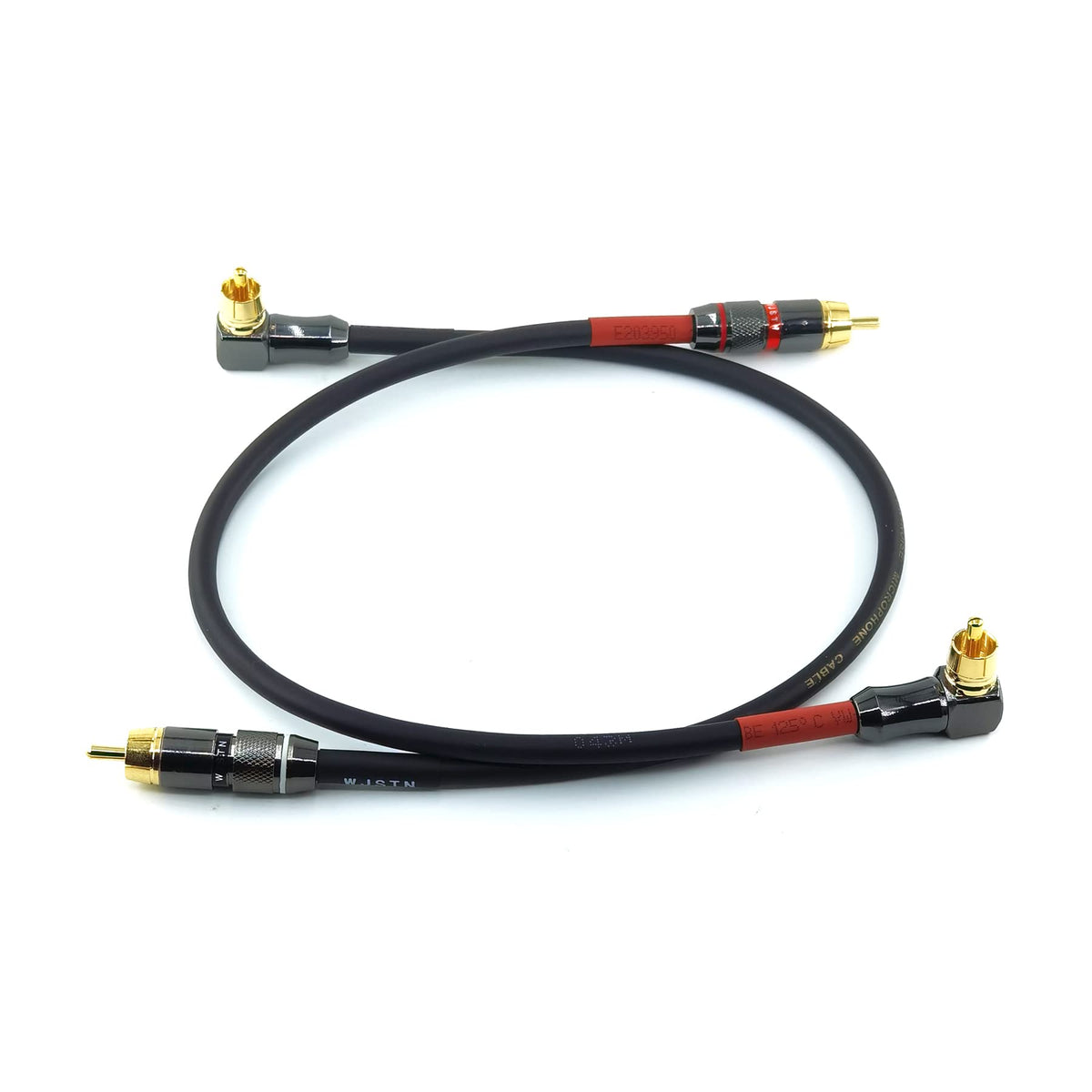 Cable de Subwoofer WJSTN-055 RCA Ángulo Recto 90 Grados para Cine en Casa y Sistemas de Alta Fidelidad