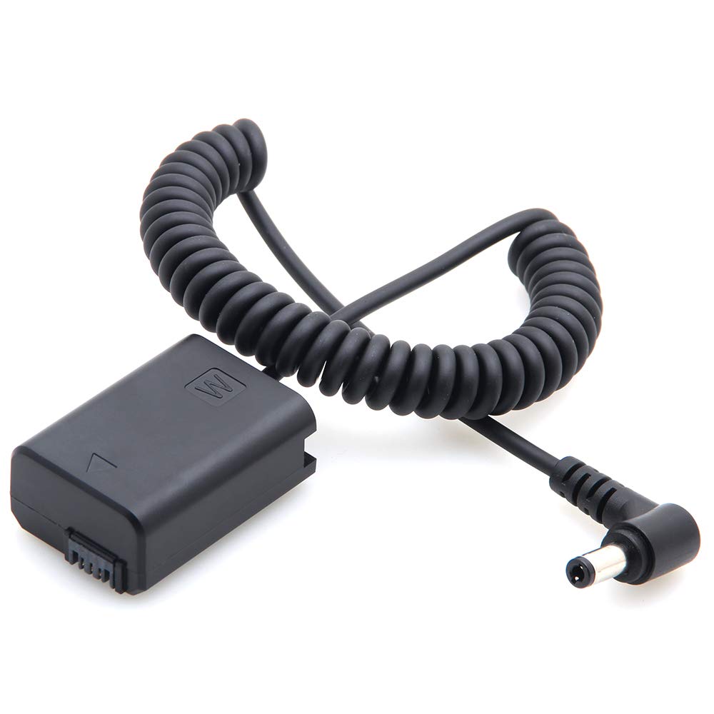 Hersmay Adaptador de cable de alimentación extensible para conector CC a conector de CC decoded CC batería falsa NP-FW50 para cámara Sony A7 A7R A7S II A5100 A6000 A6100 A6300 A6400 A6500 DSC-RX10 II III IV