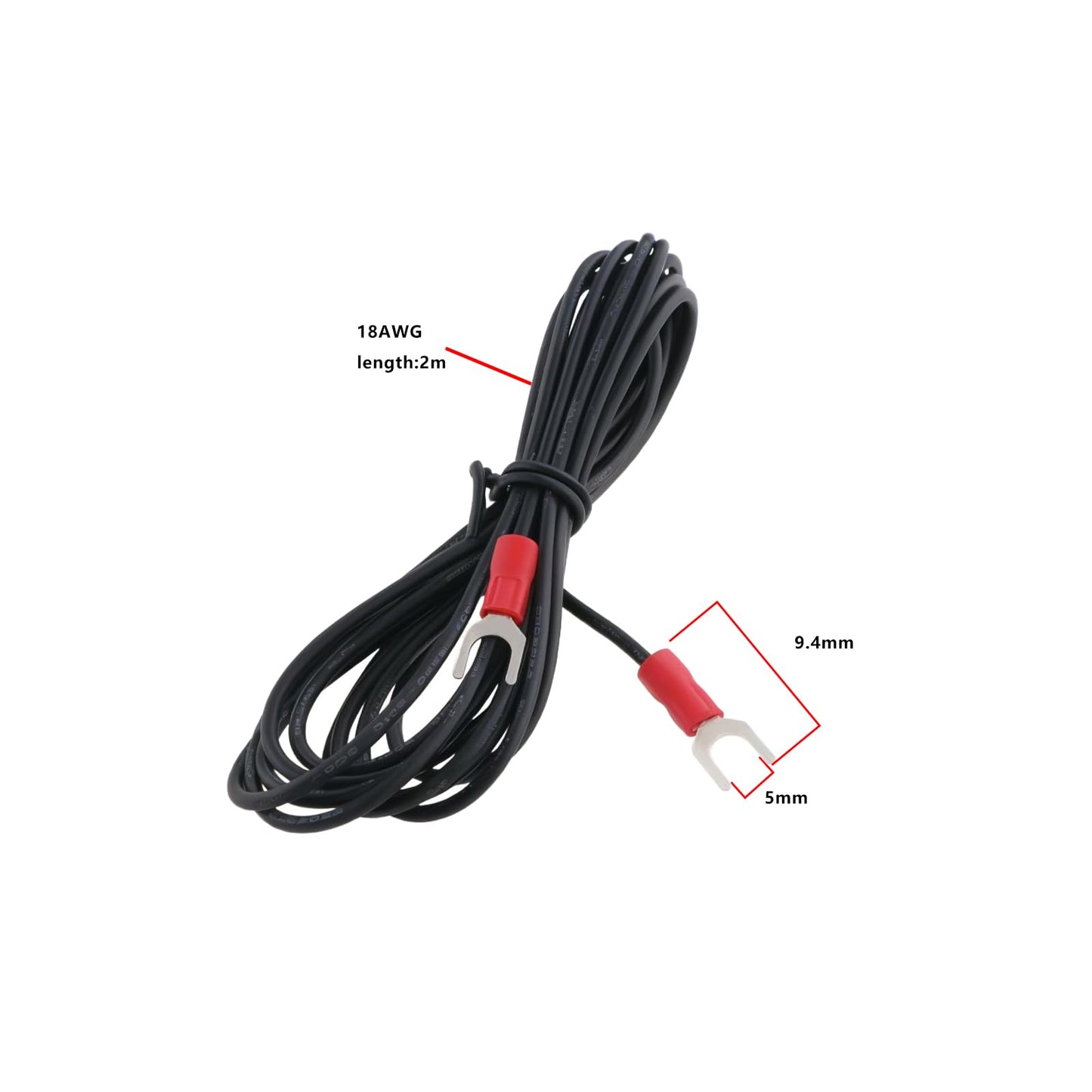 Be In Your Mind - 2 cables de tierra para fonógrafo, cable de tierra de alta fidelidad de 2 m con cable de 18AWG y conectores tipo U de 5 mm para placas giratorias de cartucho magnético